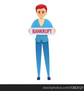 Bankrupt worker icon. Cartoon of bankrupt worker vector icon for web design isolated on white background. Bankrupt worker icon, cartoon style