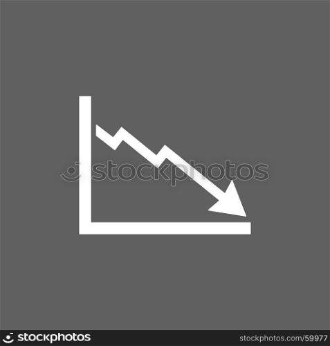 Bankruptcy chart icon on dark background