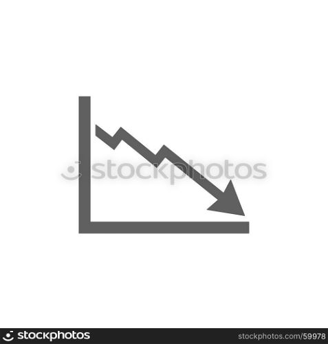 Bankruptcy chart icon on white background