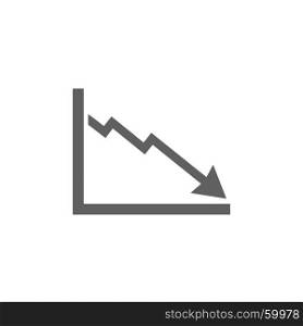 Bankruptcy chart icon on white background