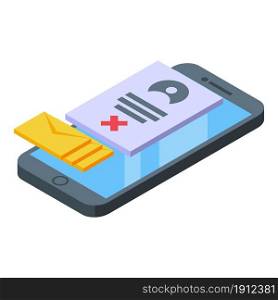 Banned phone user icon isometric vector. Blacklist card. Expel device. Banned phone user icon isometric vector. Blacklist card