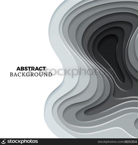 Banner and poster modern paper cut background design. Abstract backdrop with monochromic origami paper element. Vector illustration. Modern paper cut background design. Abstract backdrop with monochromic origami paper element