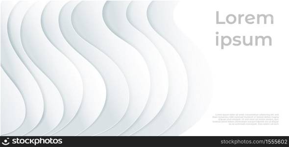 Banner background white curved layers background 3D paper cut style. You can use for ad, poster, template, business presentation. Vector illustration