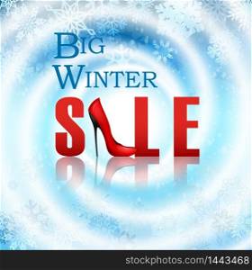 Banner big winter sale poster. vector