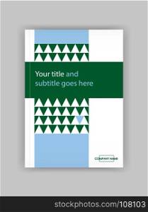Banner cover template design for web and book printing with triangles. Green design. Vector.