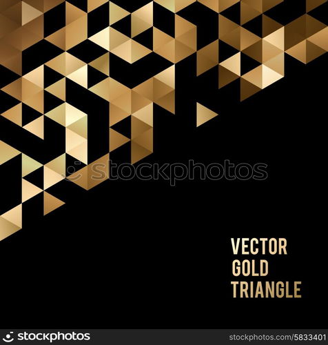 Banner design. Abstract template background with gold triangle shapes. . Abstract template background with gold triangle shapes. Vector illustration EPS10