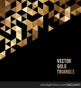 Banner design. Abstract template background with gold triangle shapes. . Abstract template background with gold triangle shapes. Vector illustration EPS10