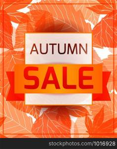 Banner for the autumn sale with orange leaves. Vector element for your design. Banner for the autumn sale with orange leaves. Vector element f