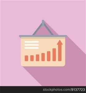 Banner graph icon flat vector. Business document. Chart data. Banner graph icon flat vector. Business document