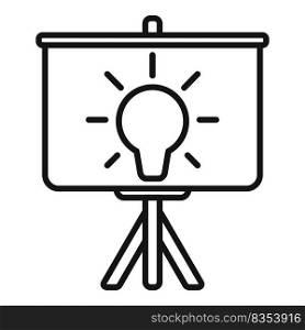 Banner idea icon outline vector. Creative solution. Think startup. Banner idea icon outline vector. Creative solution