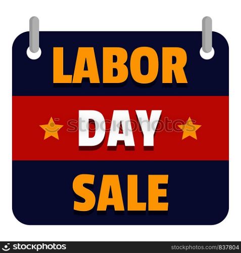 Banner labor day sale logo icon. Flat illustration of banner labor day sale vector logo icon for web design isolated on white background. Banner labor day sale logo icon, flat style