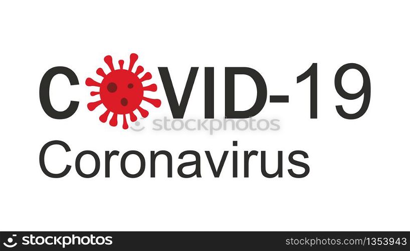 banner of Covid-19 Coronavirus concept inscription typography design logo. World Health organization WHO introduced new official name for Coronavirus disease named COVID-19