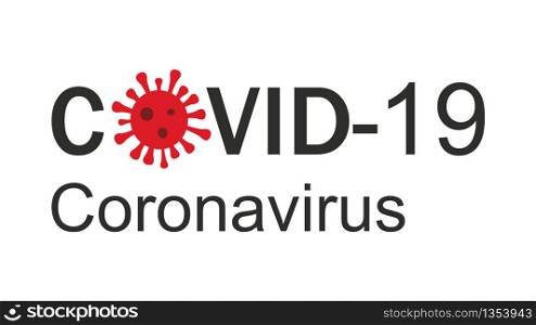 banner of Covid-19 Coronavirus concept inscription typography design logo. World Health organization WHO introduced new official name for Coronavirus disease named COVID-19