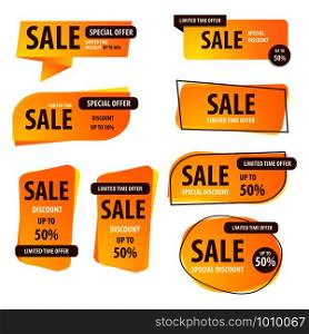 Banner Sale Collection Set , Promotion sale tag banner limited time and special offer , advertising element art , vector illustration , eps10