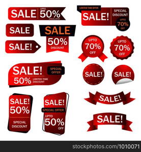 Banner Sale Collection Set , Promotion sale tag banner limited time and special offer , advertising element art , vector illustration , eps10
