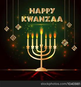 Banner set for Kwanzaa with traditional colored and candles representing the Seven Principles or Nguzo Saba .. Banner for Kwanzaa with traditional colored and candles representing the Seven Principles or Nguzo Saba .