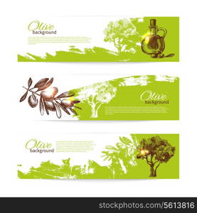 Banner set of vintage olive background splash backgrounds