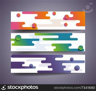 Banner set with abstract shape, vector background.