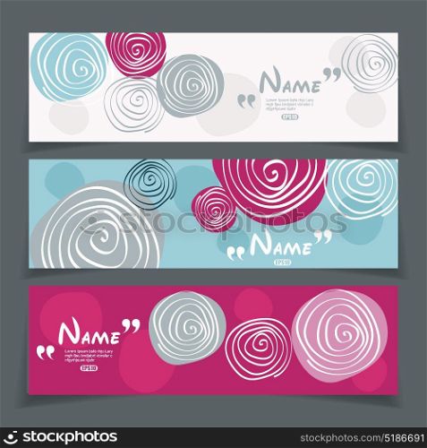 Banner set with flower design. Can be used as greeting, wedding, invitation, business cards and create portfolio.