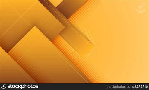 Banner template design background abstract yellow squares geometric overlapping layer with halftone. Vector illustration