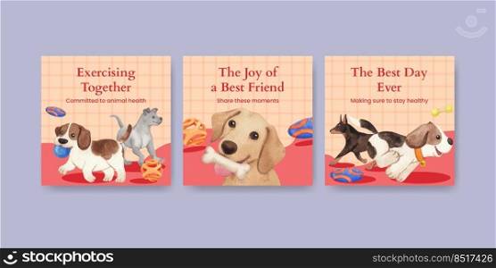 Banner template with national fetch day concept,watercolor style 