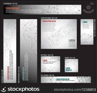 Banner templates collection with modern abstract network background. Banner templates collection with network motive