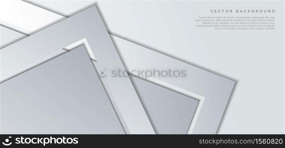 Banner triangle arrow corner gray overlapping with copy space for text design, gray background. You can use for ad, poster, template, business presentation. Vector illustration