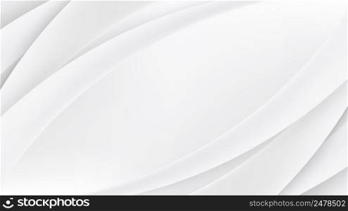 Banner web template abstract white curved overlapping layer design on clean background. Vector illustration