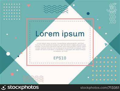 Banner web template geometric design with square frame pastel color background. You can use for voucher, discount, season sale, etc. Vector illustration