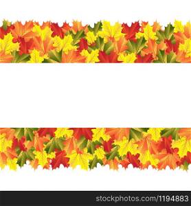 Banner with autumn maple leaves vector illustration background design. Banner with autumn maple leaves