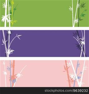 Banner with bamboo branches Royalty Free Vector Image