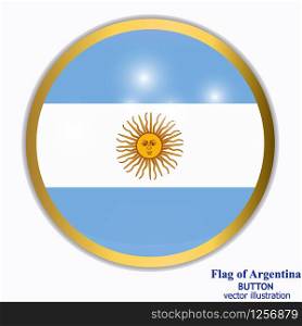 Banner with flag of Argentina. Colorful button with flag for web design. Bright banner with white background.. Button with flag of Argentina. Vector.