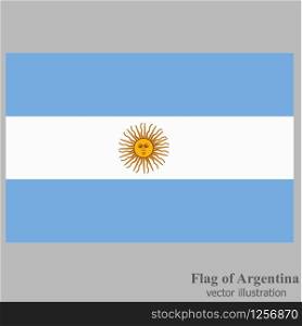 Banner with flag of Argentina. Colorful illustration with flag for web design. Banner with grey background.. Banner with flag of Argentina. Vector.