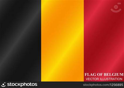Banner with flag of Belgium. Colorful illustration with flag for design. Flag of Belgium with folds. Vector Illustration.. Banner with flag of Belgium. Flag of Belgium with folds. Vector Illustration.
