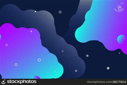 Banner with flowing liquid shapes. Set of abstract gradient modern elements. Template for the design of a logo.  Vector Illustration
