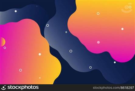 Banner with flowing liquid shapes. Set of abstract gradient modern elements. Template for the design of a logo.  Vector Illustration