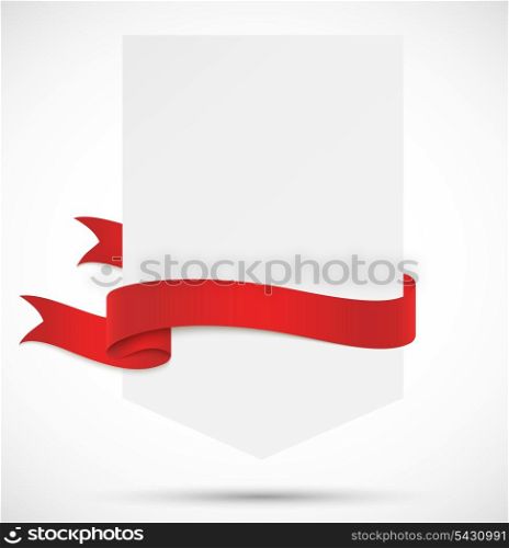 Banner with red ribbon