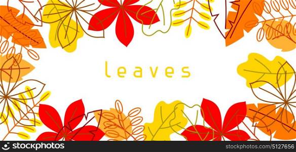 Banner with stylized autumn foliage. Falling leaves in simple style. Banner with stylized autumn foliage. Falling leaves in simple style.