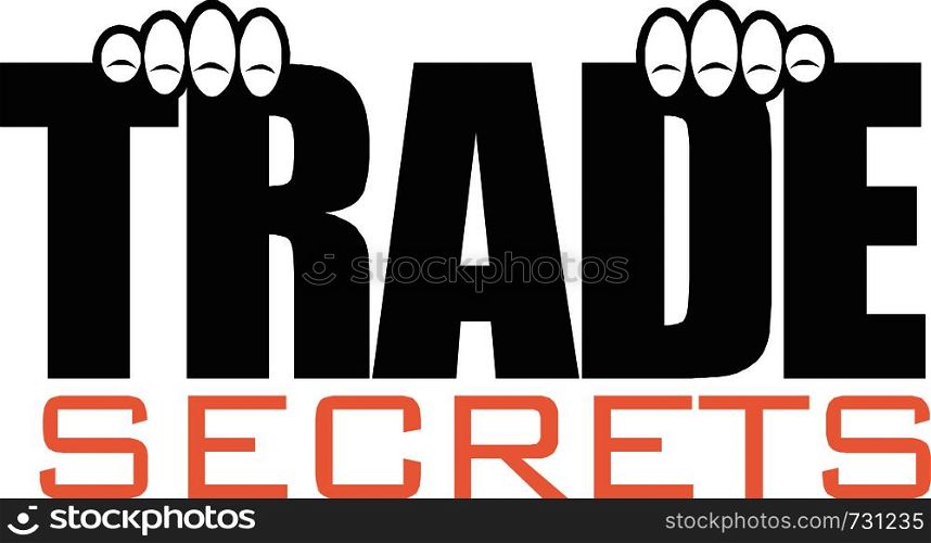 Banner with the text trade secrets, vector illustration