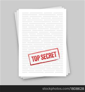 Banner with top secret for paper design. Document icon. Vector stock illustration. Banner with top secret for paper design. Document icon. Vector stock illustration.