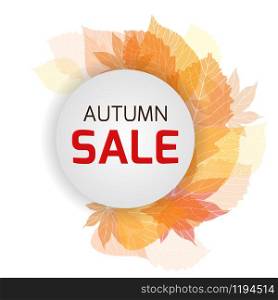 Banner with various autumn leaves. Autumn sale. Banner with autumn leaves. Autumn sale