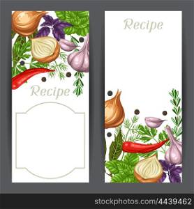 Banners design with various herbs and spices. Banners design with various herbs and spices.