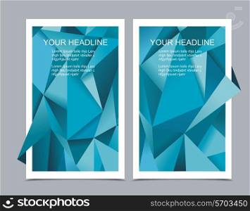 Banners with abstract geometrical background, polygonal design