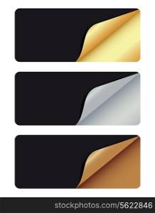 Banners with different corner and place for your text. vector illustration