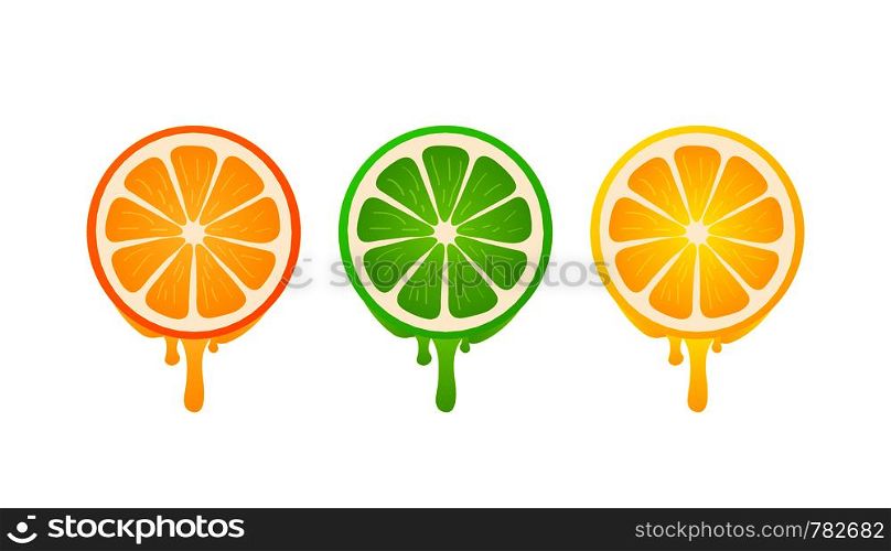 Banners with fresh citrus fruit on a white background. Vector illustration.. Banners with fresh citrus fruit on a white background. Vector stock illustration.
