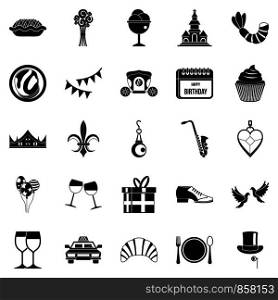 Banquet icons set. Simple set of 25 banquet vector icons for web isolated on white background. Banquet icons set, simple style