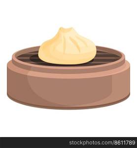 Bao baozi icon cartoon vector. Asian steamed. Plate food. Bao baozi icon cartoon vector. Asian steamed