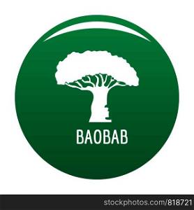 Baobab tree icon. Simple illustration of baobab tree vector icon for any design green. Baobab tree icon vector green