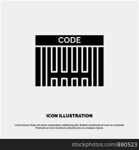 Bar, Barcode, Code, Shopping Solid Black Glyph Icon