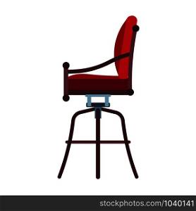 Bar chair vector icon furniture design. Interior high stool cafe concept. Club element cafeteria bistro sitting